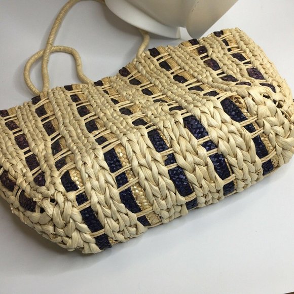 Straw Corn Husk Beach Tote Bag Hippie Satchel - Picture 7 of 10